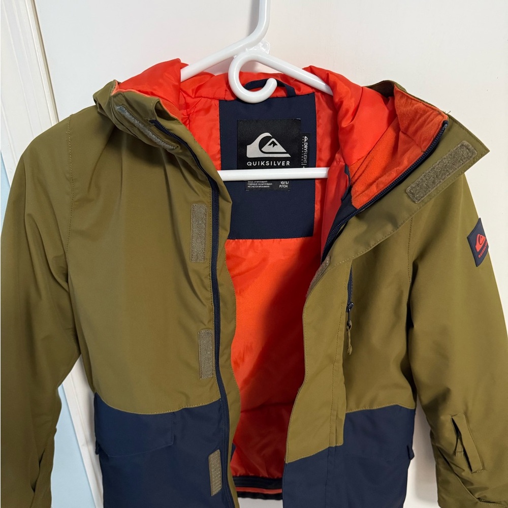 Quiksilver Kids' Green and Blue Puffer Jacket